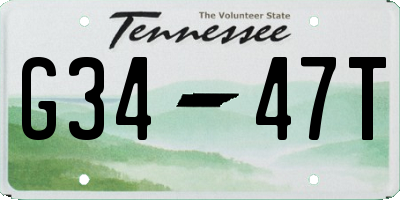 TN license plate G3447T