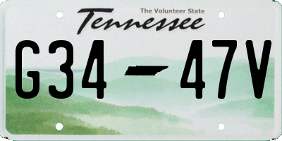 TN license plate G3447V