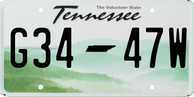 TN license plate G3447W