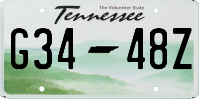 TN license plate G3448Z