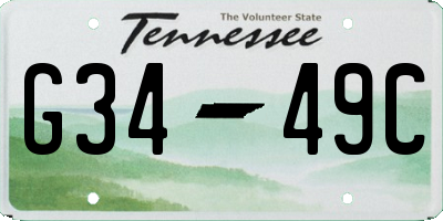 TN license plate G3449C