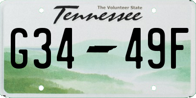 TN license plate G3449F