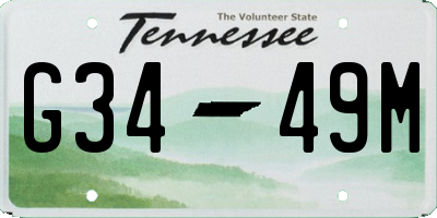 TN license plate G3449M