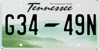 TN license plate G3449N
