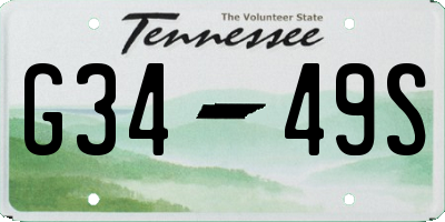 TN license plate G3449S
