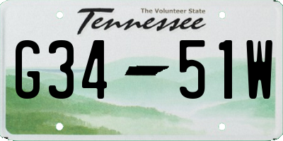 TN license plate G3451W