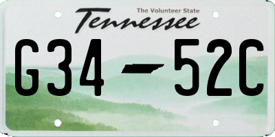 TN license plate G3452C