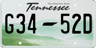 TN license plate G3452D