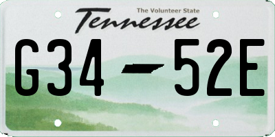 TN license plate G3452E