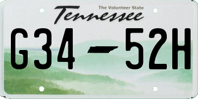 TN license plate G3452H