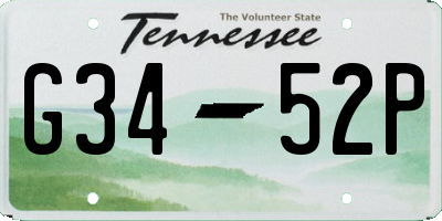 TN license plate G3452P