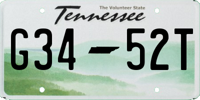 TN license plate G3452T