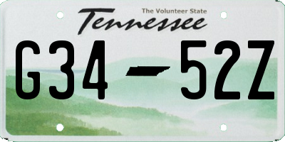 TN license plate G3452Z