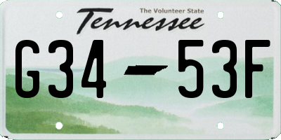 TN license plate G3453F