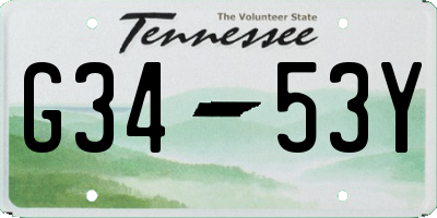 TN license plate G3453Y