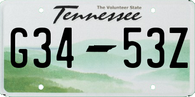TN license plate G3453Z