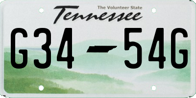 TN license plate G3454G