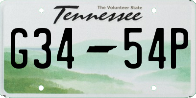 TN license plate G3454P