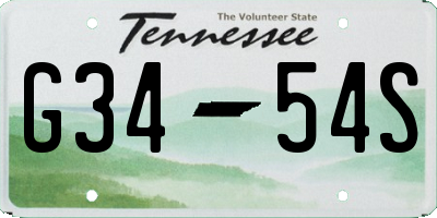 TN license plate G3454S