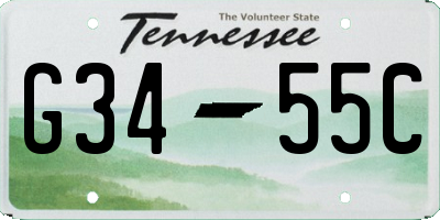TN license plate G3455C