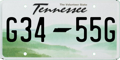 TN license plate G3455G