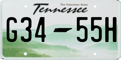 TN license plate G3455H