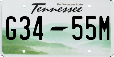 TN license plate G3455M