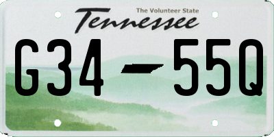 TN license plate G3455Q