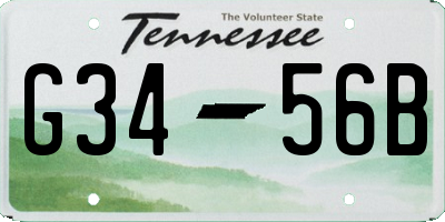 TN license plate G3456B