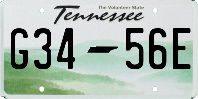 TN license plate G3456E