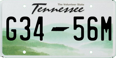 TN license plate G3456M