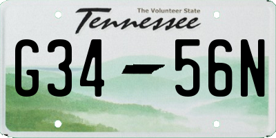 TN license plate G3456N