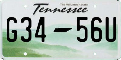 TN license plate G3456U