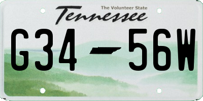 TN license plate G3456W