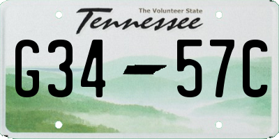 TN license plate G3457C