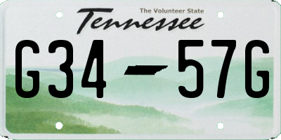 TN license plate G3457G