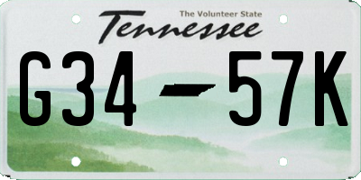 TN license plate G3457K