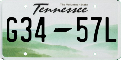 TN license plate G3457L