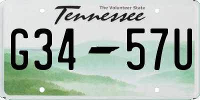 TN license plate G3457U