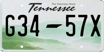 TN license plate G3457X