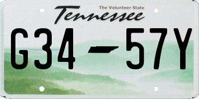 TN license plate G3457Y