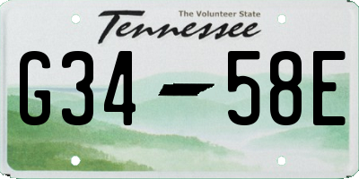 TN license plate G3458E