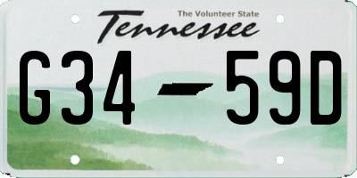 TN license plate G3459D