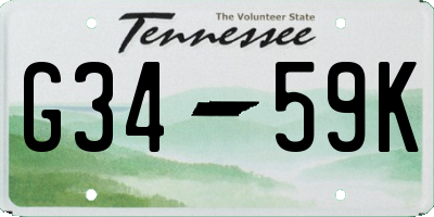 TN license plate G3459K