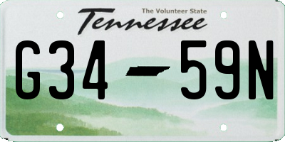 TN license plate G3459N