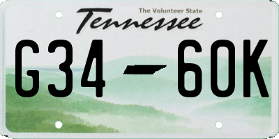 TN license plate G3460K