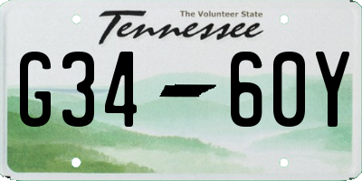 TN license plate G3460Y
