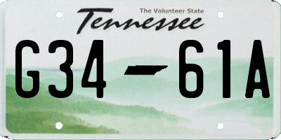 TN license plate G3461A