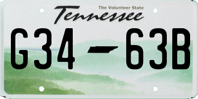 TN license plate G3463B