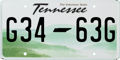 TN license plate G3463G